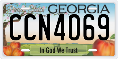 GA license plate CCN4069
