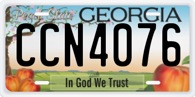 GA license plate CCN4076