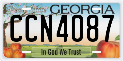 GA license plate CCN4087