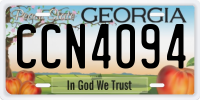 GA license plate CCN4094