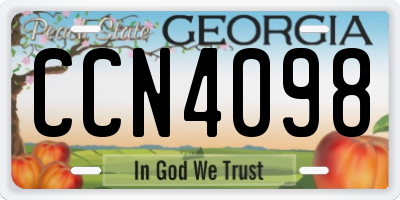 GA license plate CCN4098