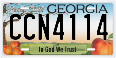GA license plate CCN4114
