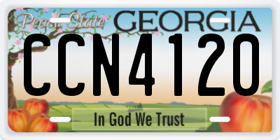 GA license plate CCN4120