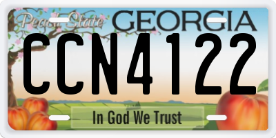 GA license plate CCN4122
