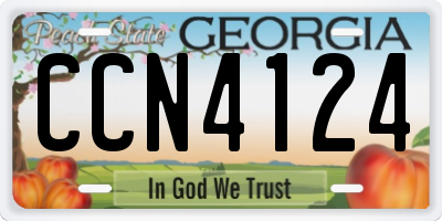 GA license plate CCN4124