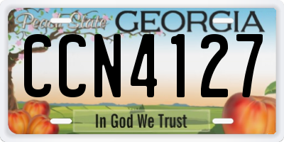 GA license plate CCN4127