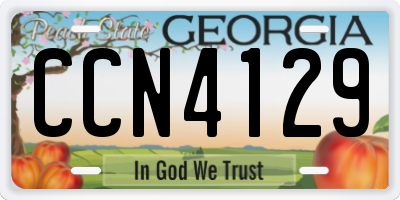 GA license plate CCN4129