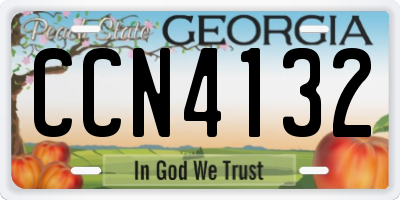 GA license plate CCN4132