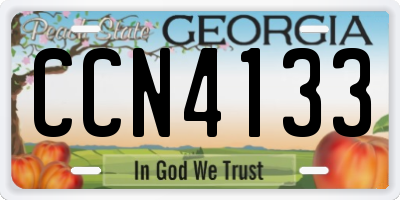 GA license plate CCN4133