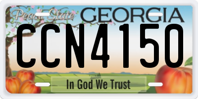 GA license plate CCN4150