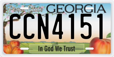 GA license plate CCN4151
