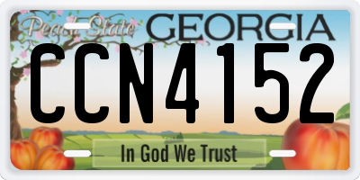 GA license plate CCN4152