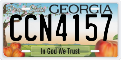 GA license plate CCN4157