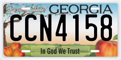 GA license plate CCN4158