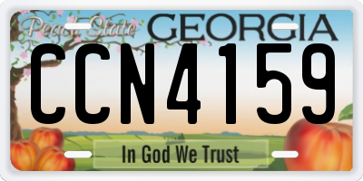 GA license plate CCN4159