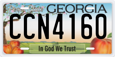 GA license plate CCN4160