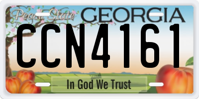 GA license plate CCN4161