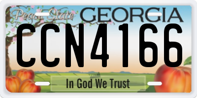 GA license plate CCN4166