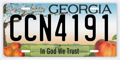 GA license plate CCN4191