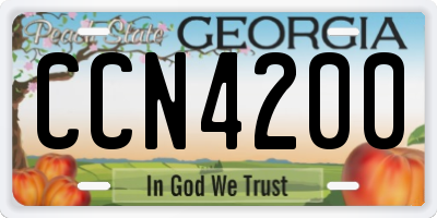 GA license plate CCN4200