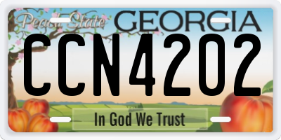 GA license plate CCN4202