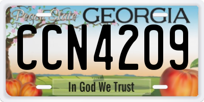 GA license plate CCN4209