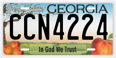GA license plate CCN4224
