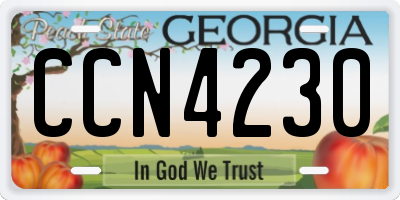 GA license plate CCN4230