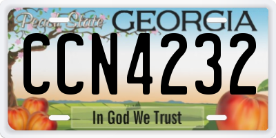 GA license plate CCN4232