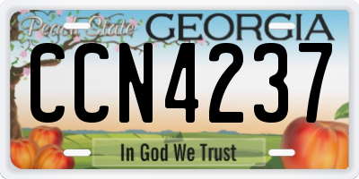 GA license plate CCN4237