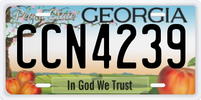 GA license plate CCN4239