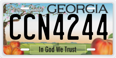 GA license plate CCN4244