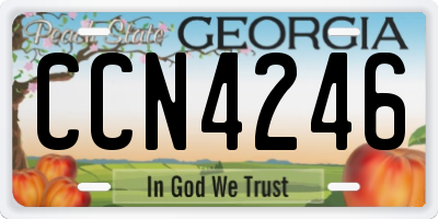 GA license plate CCN4246
