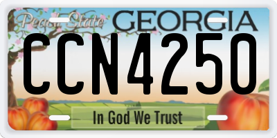 GA license plate CCN4250
