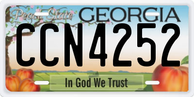 GA license plate CCN4252