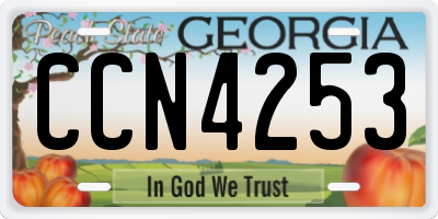 GA license plate CCN4253