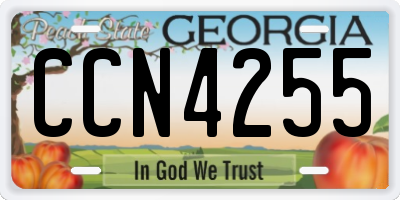 GA license plate CCN4255