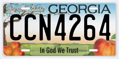 GA license plate CCN4264