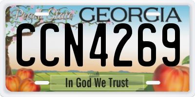 GA license plate CCN4269