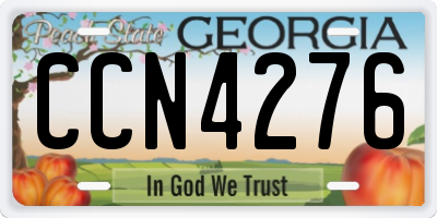 GA license plate CCN4276