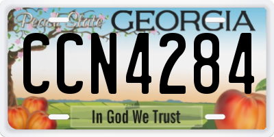 GA license plate CCN4284