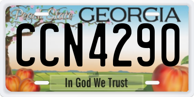 GA license plate CCN4290