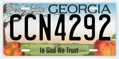 GA license plate CCN4292
