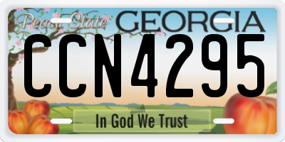 GA license plate CCN4295