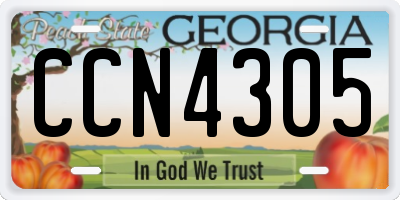 GA license plate CCN4305