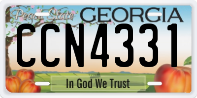 GA license plate CCN4331