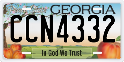 GA license plate CCN4332
