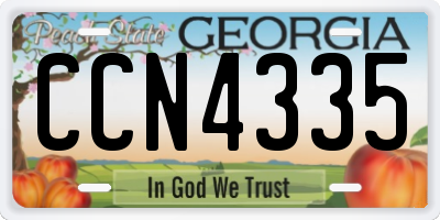 GA license plate CCN4335