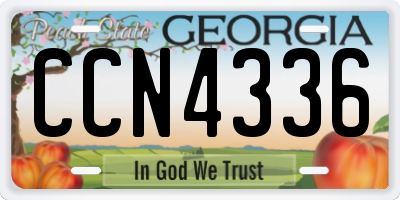 GA license plate CCN4336