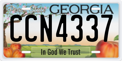 GA license plate CCN4337